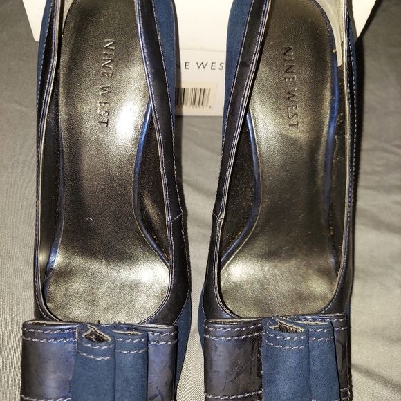 Nin West 7.5 Loreteo Navy Platform Peep Toe Pump - Picture 1 of 10